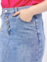 Юбка джинсовая миди с разрезом