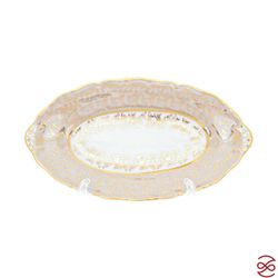 Блюдо овальное Queen's Crown ARISTOKRAT Лист Бежевый 21 см