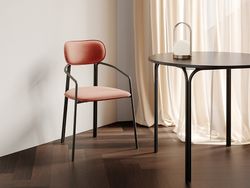 Стул Ror, Round, велюр, черный/темно-красный