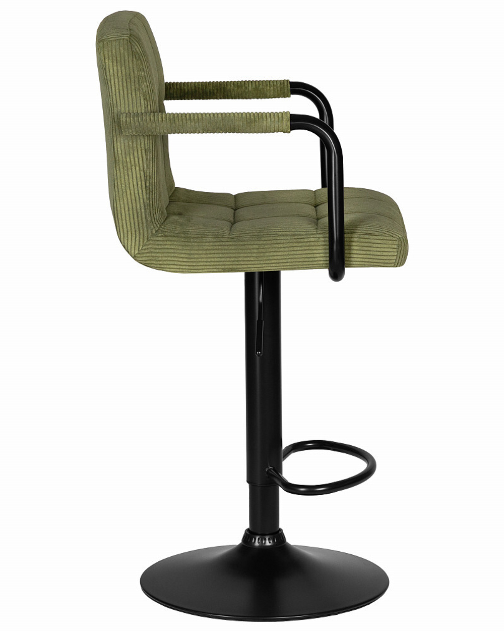 Стул барный DOBRIN KRUGER ARM BLACK, зеленый вельвет (LAR-E2041-7)