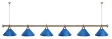Лампа STARTBILLIARDS 6 пл. (плафоны антик медь,штанга коричневая,фурнитура золото)