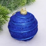 Новогодний шар «Волны» 8 см, Сапфир