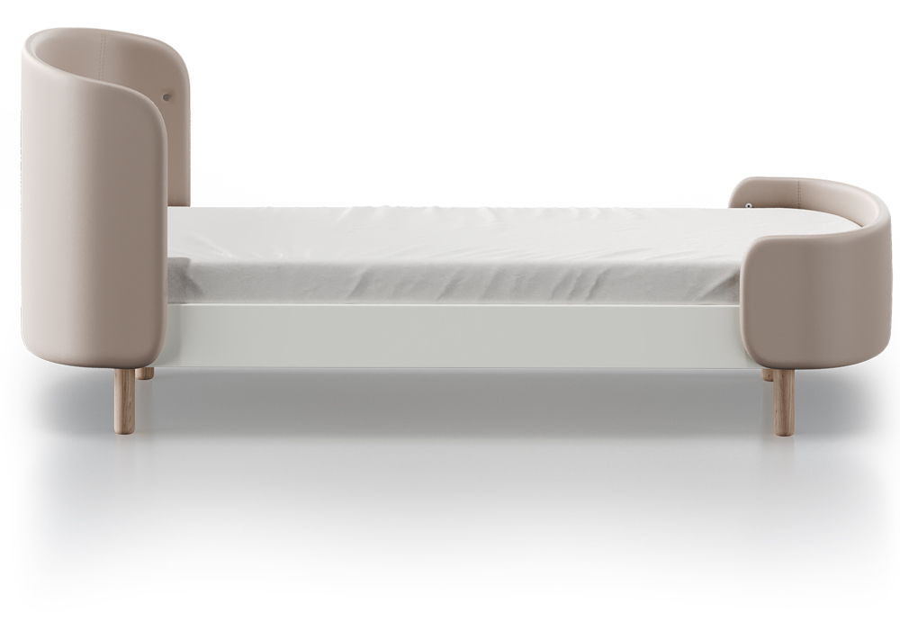 Кровать KIDI Soft для детей от 3 до 7 лет (бежевый, экокожа)