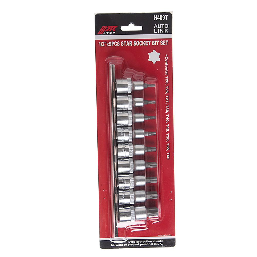 Набор бит-головок 1/2" TORX T20-T60 9 предметов JTC