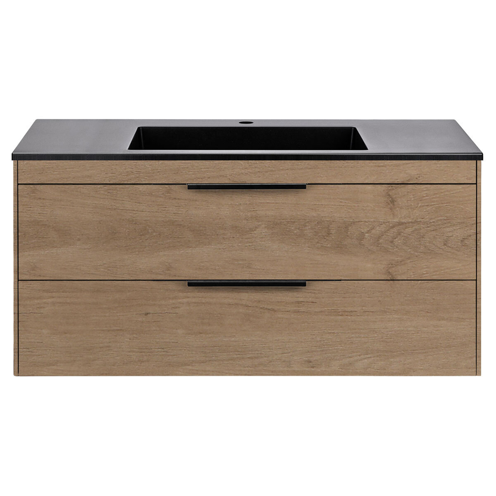 База под раковину Chiara 2D 1000 подвесная, 2 выкатных ящика soft-close, N.Oak