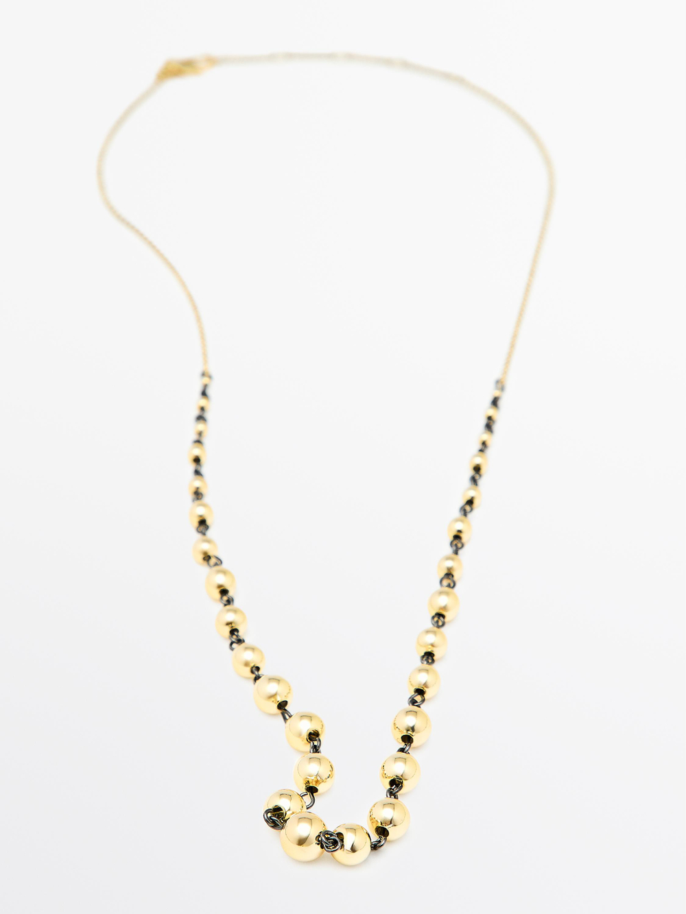Massimo Dutti Цепочка с бусинами, золотистый