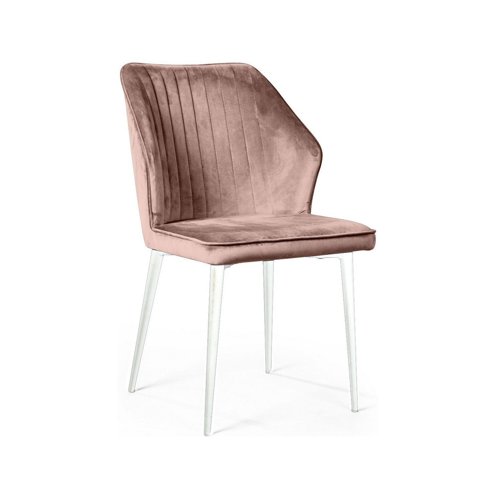 Стул Berg, бархат бежевый 5 / белый конус