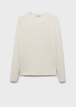 Хлопковый джемпер из тонкого трикотажа в рубчик