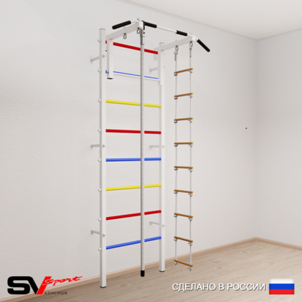 Шведская стенка Sv Sport 514 (Турник стандарт/Канат/Лестница)