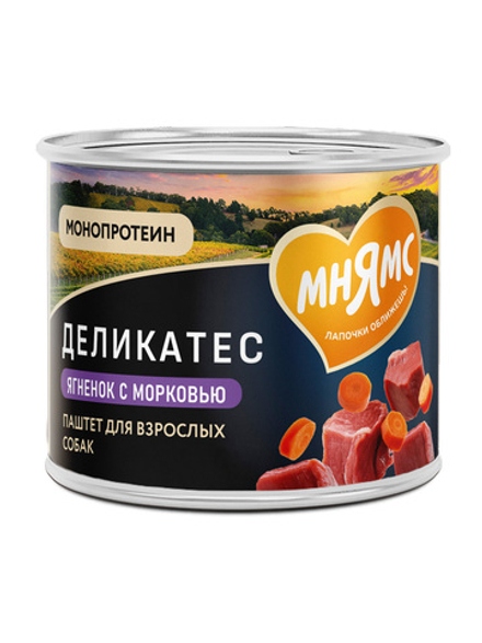 Влажный корм Мнямс Деликатес Паштет из ягненка с морковью для собак всех пород "Клефтико по-афински" 200 г