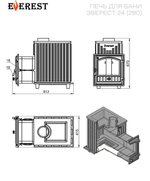 Печь для бани Эверест 24 (280) под обкладку