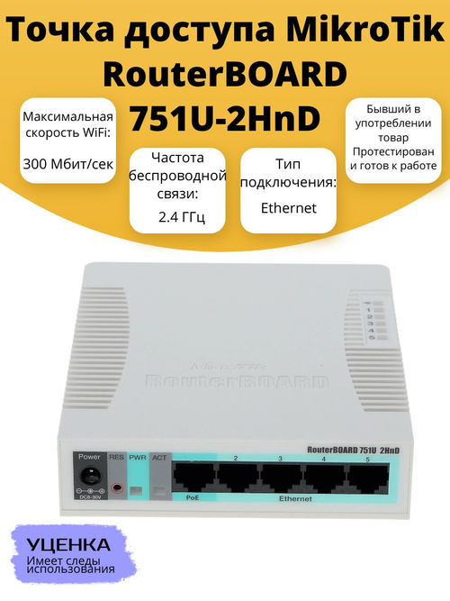 Точка доступа MikroTik RouterBOARD 751U-2HnD