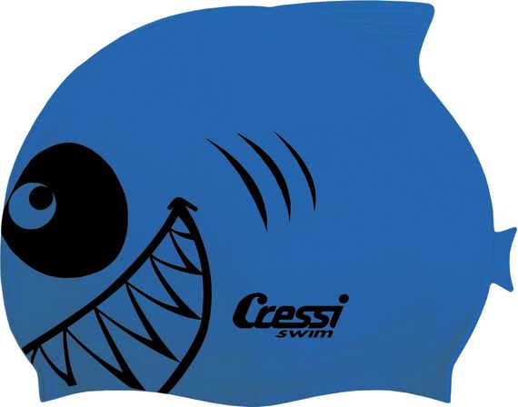 Шапочка для плавания детская Cressi Silicone Kids Cap Shark синяя