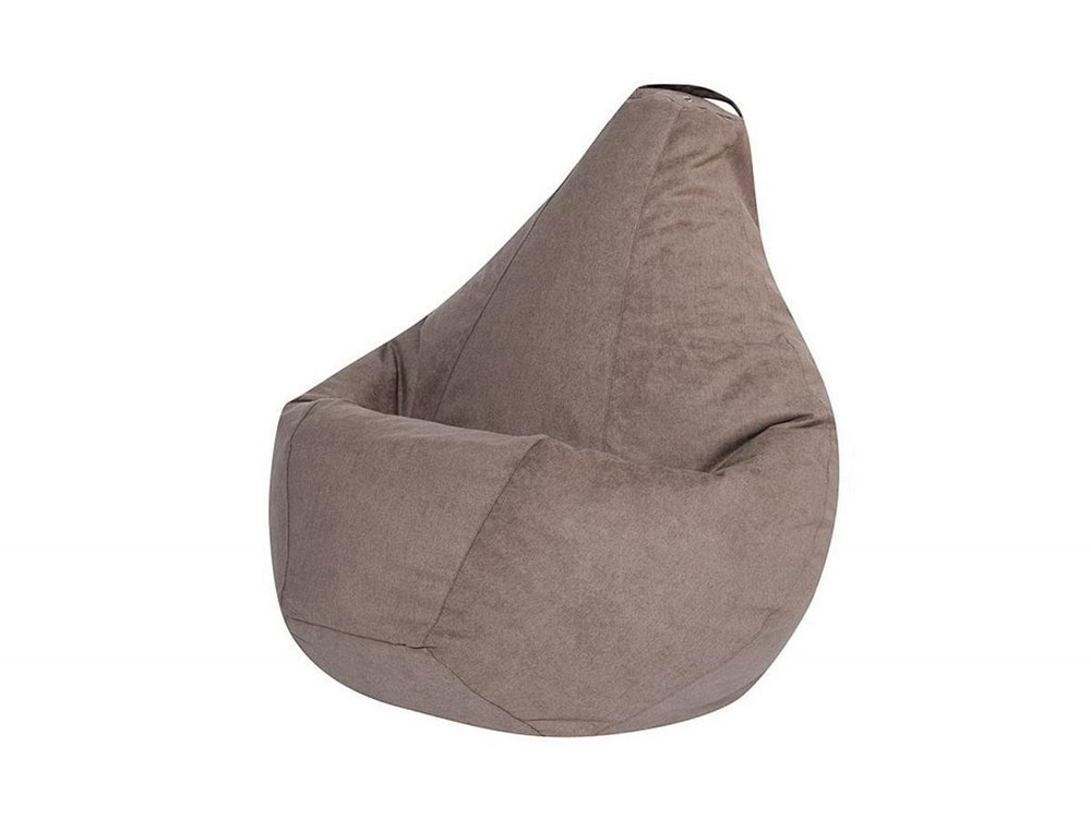 Кресло мешок груша L бежевый велюр