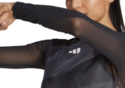 Женская теннисная футболка (dł. Рукава) Adidas Paris Freelift Longsleeve Tee - carbon/black