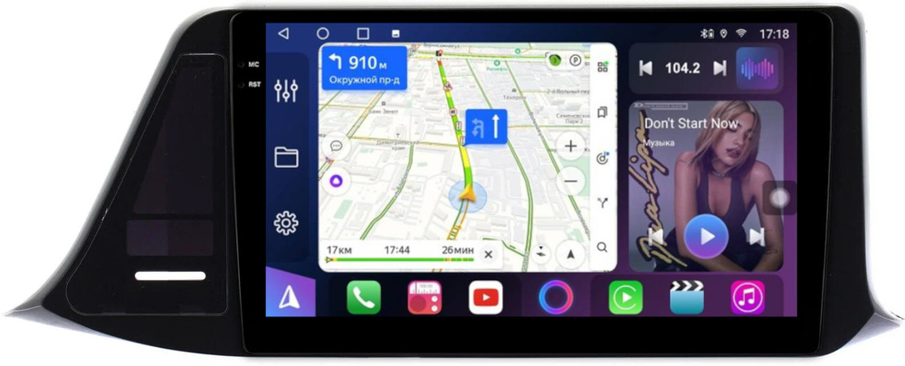 Магнитола для Toyota C-HR 2016-2023 (правый руль, вместо 200x100мм) - FarCar 9549RF1 монитор 9.5" QLED на Android 14, TS18, CarPlay, 4G SIM-слот