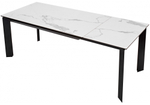 Керамический стол Woodville Cremona 140 matte statuario белый мрамор матовый, черный