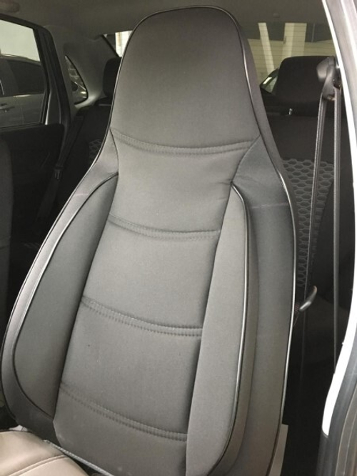 Чехлы на сиденье /2190 Гранта лифтбэк/ до 2015г. Жаккард/Велюр черно-серые с боковой поддержкой (разд.зад. спинка) (ЛИДЕР)