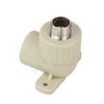 Угольник PP-R комбинированный серый Дн 20х1/2" НР с креплением VALFEX 10121020Г