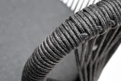 "Венето" обеденная группа на 6 персон со стульями "Милан", каркас темно-серый, роуп темно-серый