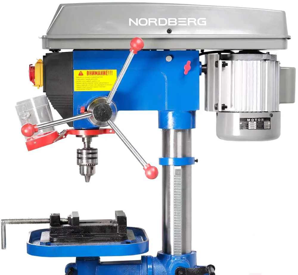 Станок сверлильный NORDBERG ND1660 (750Вт, 16мм, макс расст до стола 410мм, 16 скоростей, тиски)