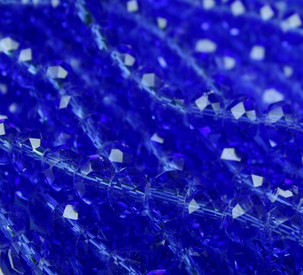 БП018НН46 Хрустальные бусины "рондель", цвет: светло-синий прозрачный, 4х6 мм, кол-во: 58-60 шт.