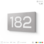 Номер на дверь 182, табличка на дверь для офиса, квартиры, кабинета, аудитории, склада, серый 120х70 мм, Айдентика Технолоджи