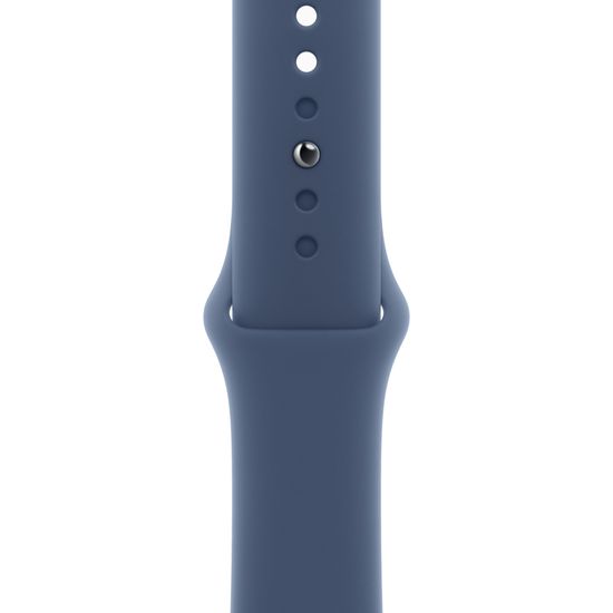 Apple Watch SE 2024, 40 мм, корпус из алюминия серебристого цвета, спортивный ремешок цвета «синий деним» S/M