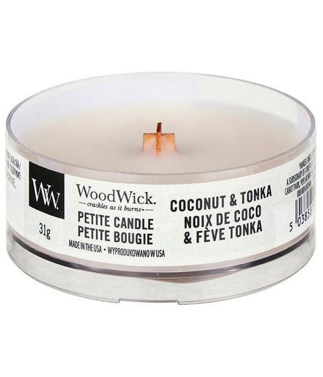 Кокос и тонка, ароматическая свеча мини, WoodWick