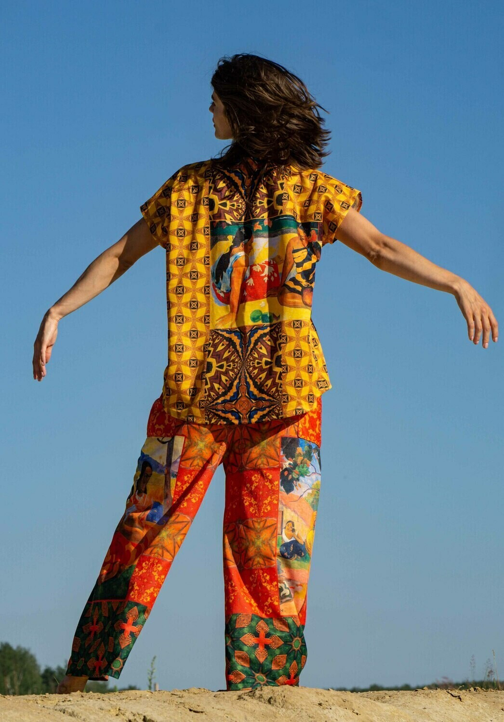 Комплект (футболка и брюки), по моитвам живописи Поля Гогена