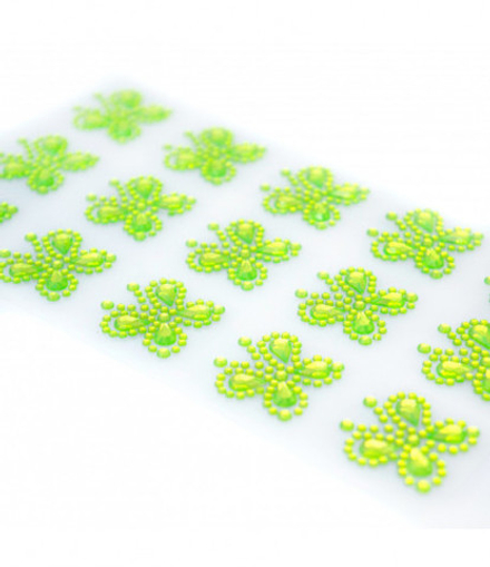 Стразы самоклеющиеся бабочки салатовые 15 шт