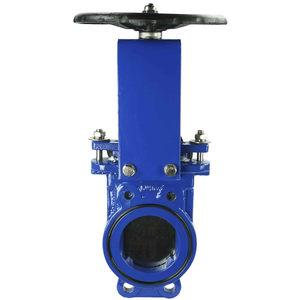 Knife gate valve Elephant GGG40-SS304-NBR-2W-W, body material - cast iron GGG40, knife material - stainless steel AISI 304, seal - NBR, handwheel operated