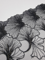 Вышивка на сетке чёрный/золото К734 левая