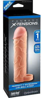 Насадка на пенис Pipedream Perfect 1 Extension – с кольцом, 17 см