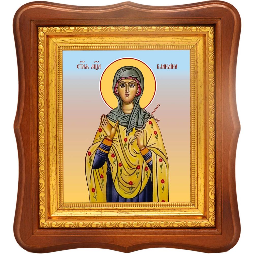 Бландина Лионская святая мученица. Икона на холсте.
