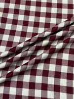 Вискоза в бело-вишневую клетку