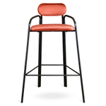 Стул барный LATITUDE Ror, Round, велюр, черный/темно-красный