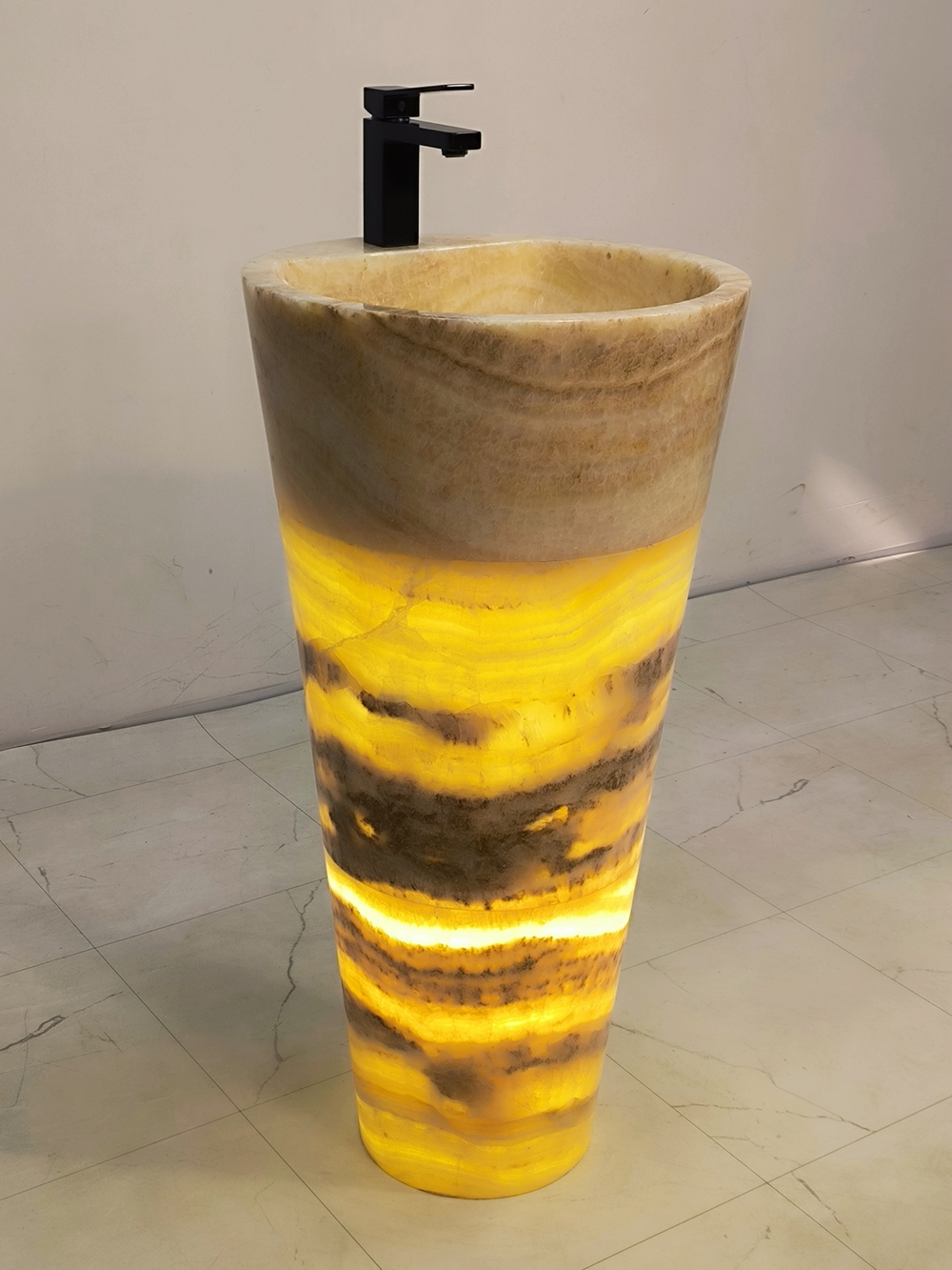 Раковина напольная из оникса Yellow ON-61357 (45*45*90)