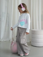 Лонгслив для девочки в школу, белый