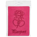 Обложка для паспорта STAFF, бархатный полиуретан, "Роза", розовая, 237619