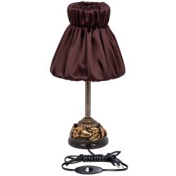 Настольная лампа Лоретт Бронза с абажуром Адель Шоколад