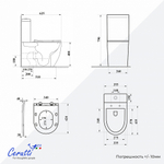 Унитаз напольный Ceruttispa ВИНС (VINCE) Tornado CT10373 безободковый (630х350х795)