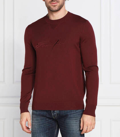 Хлопковый свитер Emporio Armani - бордовый(6L1MXJ 1MBPZ)