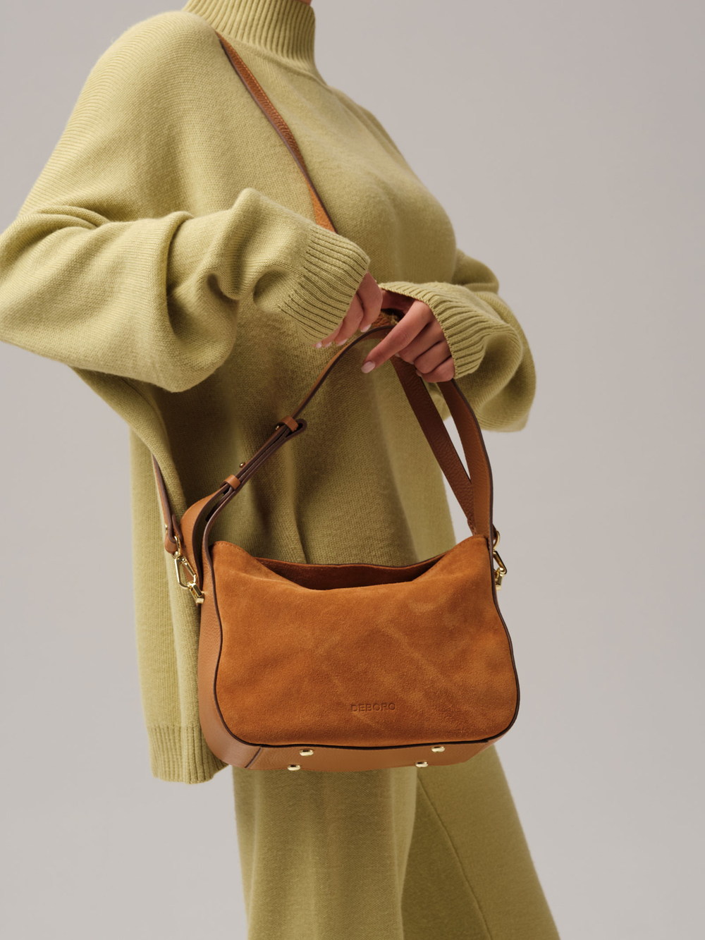 Замшевая сумка Deboro 30610 коричневый лист