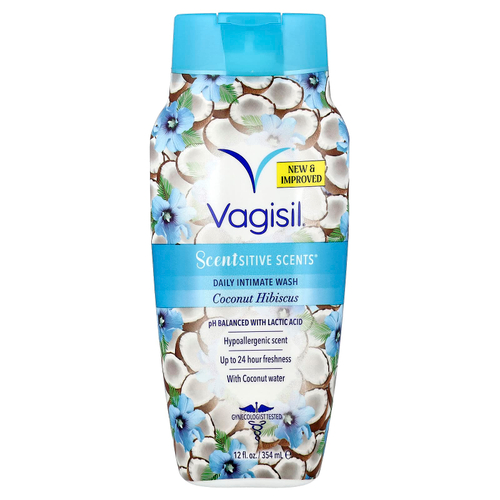 Vagisil, Scentsitive Scents®, средство для ежедневного умывания, кокос и гибискус, 354 мл (12 жидк. унций)