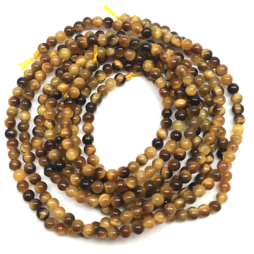 Тигровый глаз 2 мм, бусины (нить)