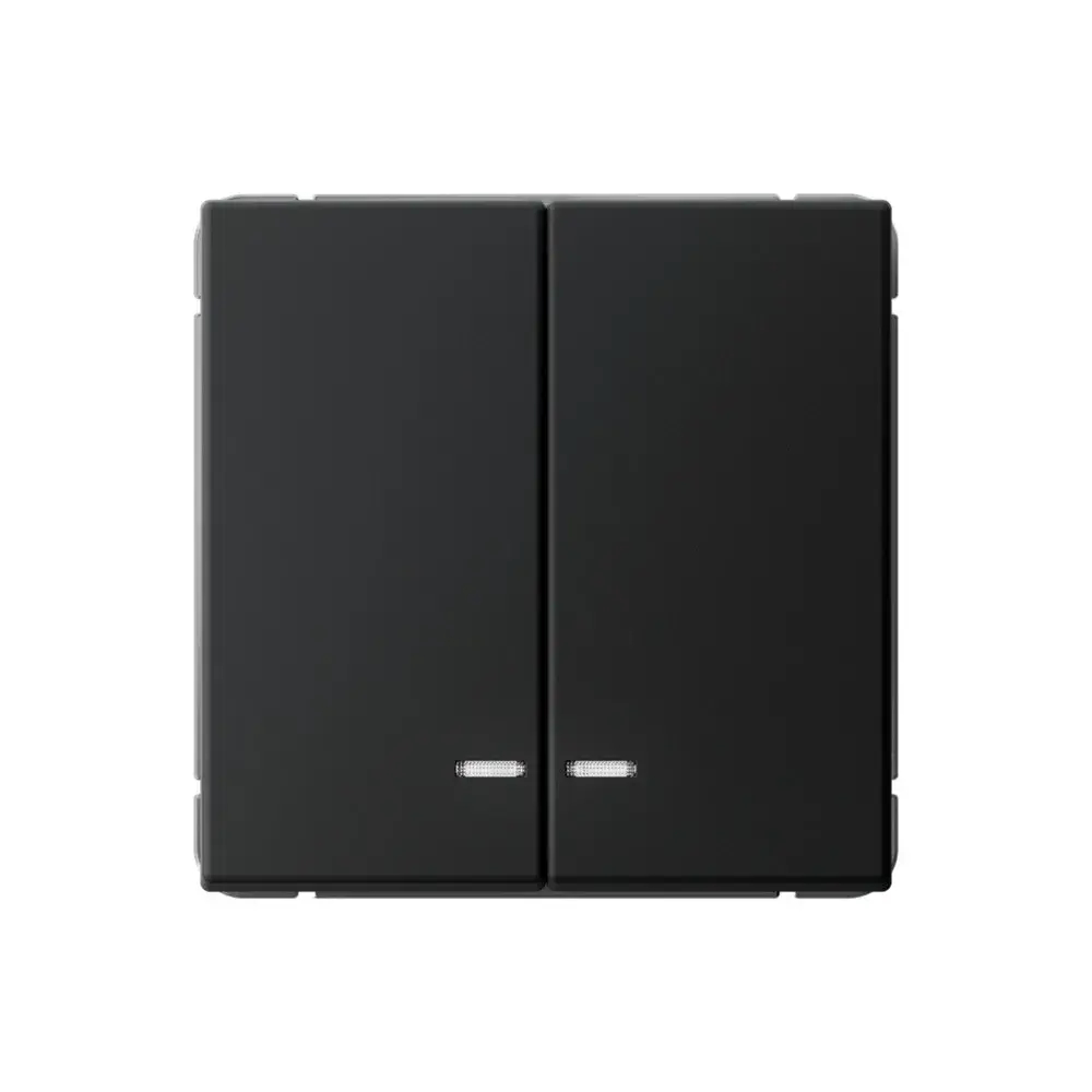 ARTGALLERY 2-клавишный ВЫКЛЮЧАТЕЛЬ с подсветкой, сх.5а, 10АХ, механизм, быстрозажим. клем., КАРБОН