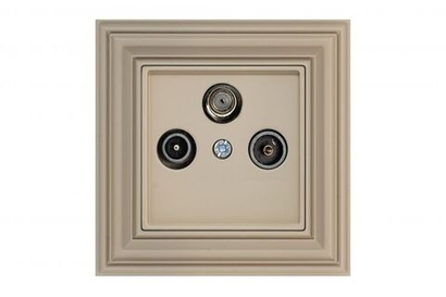 Розетка TV SAT R проходная кремовая омбре LIREGUS RETRO