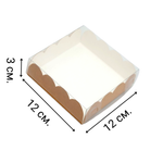 Коробочка для печенья 12х12х3 см крафт