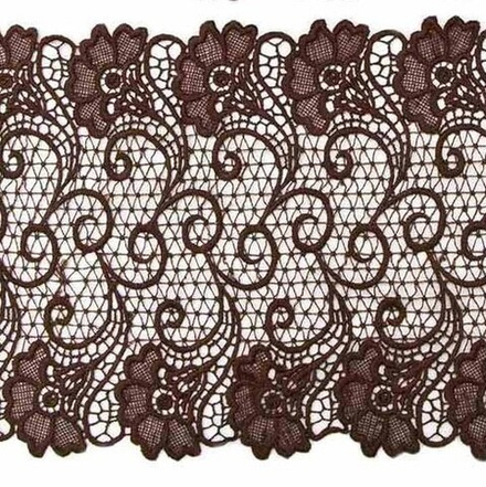 3AR805 Кружево матовое гипюр 18,5см*9,14м (266 т-шоколад)